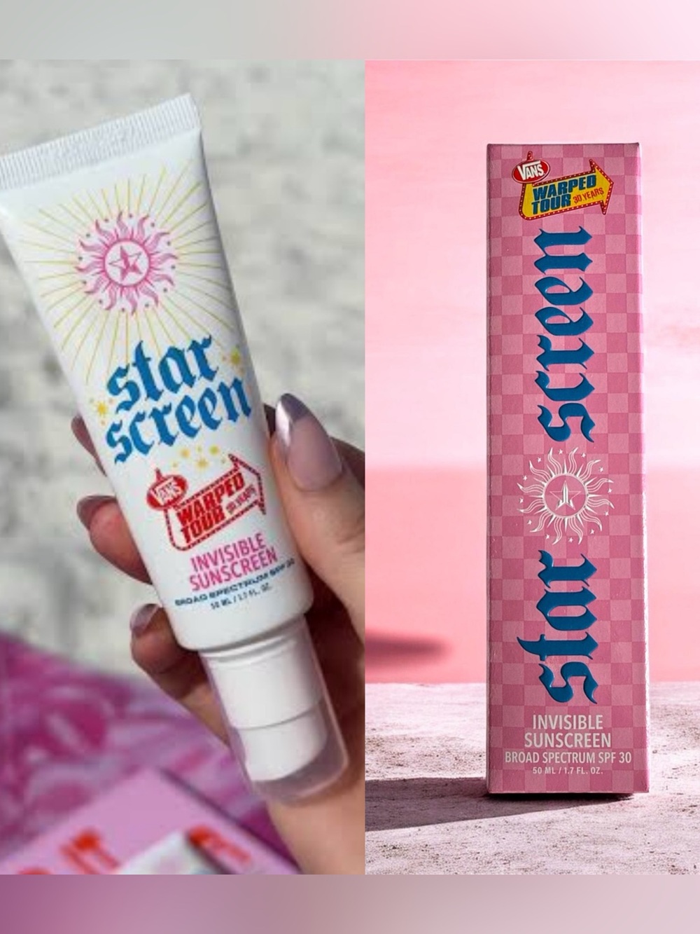 Jeffree Star Cosmetics Star Screen Invisible Sunscreen SPF 30 Warped Tour BNIB